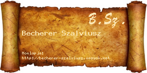 Becherer Szalviusz névjegykártya